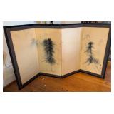 Japanese 4-Panel Shorin-zu byobu Folding Screen