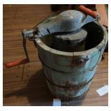 Hand-Crank Wooden Ice Cream Maker w/ Metal Parts