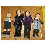 Addams Family Collectible Dolls Set of 4