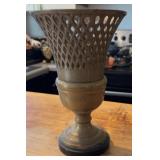 Brass Trophy Vase w/ Lattice Cutouts
