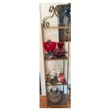 Metal Etagere Stand w/ Scroll Top Design
