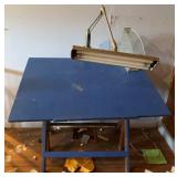 Blue Drafting Table w/ Task Lamp