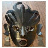 Handmade Mexican Folk Art Tin Metal Wall Mask