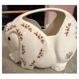 Ceramic Elephant Planter w/ Floral Decoration