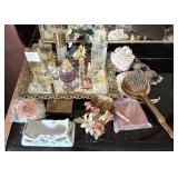 Perfume Bottles, Brush & Mirror Vanity Set