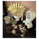 Ceramic Clock, Dreamcatcher, Glassware & Fan