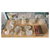 Pressed Glass Bottles, Trinkets & Candleholders