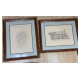 K. Reddick Framed Prints w/Lion & Cottage Art