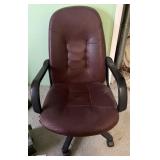 Brown Faux Leather Office Chair w/ Armrests