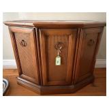 Wood Accent Cabinet w/ Cane Doors and Shelves
