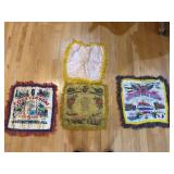 WWII Era Military Souvenir Silk Pillow Covers