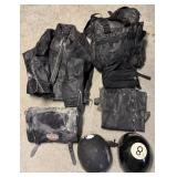UNIK Leather Jacket, Harley Bag, 2 Helmets Set
