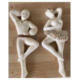 Ceramic Wall Hanging Ballerina & Danseur Pair