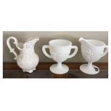 Imperial Milk Glass Grape Creamer & Sugar Set