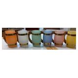 Siesta Ware Frosted Glass Barrel Mugs Set of 6