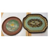 2 Decorative Metal Trays: Texas & Nashco
