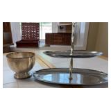 Silverplate Compote Cup & 2-Tier Tray Set
