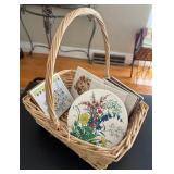 Tile Coasters w/ Decorative Basket