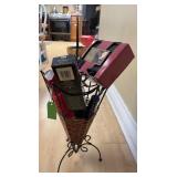 Wicker Umbrella Stand w/ Assorted Umbrellas
