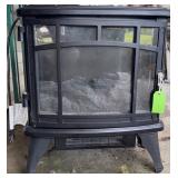 Electric Fireplace Stove Heater Black Metal