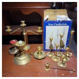 Brass Candlestick Holders & Snuffer