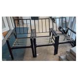 Black Metal Outdoor Patio Chair Set w/ Cushions