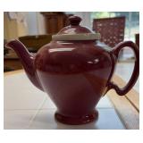 McCoy Pottery Baltimore Maroon Teapot w/ Infuser