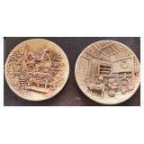 Cottage Scene Relief Wall Plaques