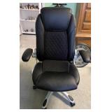Black Faux Leather Office Chair w/ Armrests