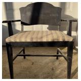 Wood Armchair w/Upholstered Seat, Black Finish
