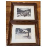 2pc Winter Scene Prints by Robert Hurst