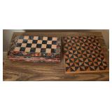 Chess & Backgammon Set w/ Carved Pieces