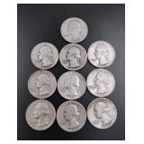 (10) Silver Washington Quarters