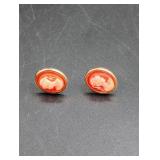 14K Cameo Earrings