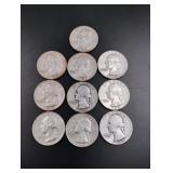 (10) Silver Washington Quarters