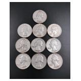 (10) Silver Washington Quarters