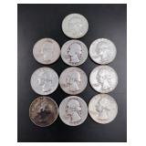 (10) Silver Washington Quarters