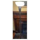 Vintage Metal Torchiere Floor Lamp