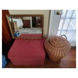 Mirror, Ottoman, & Laundry Basket