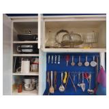 Contents of Upper Cabinets in Corner Above Stove