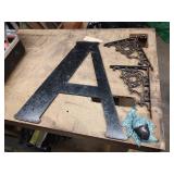 Metal Letter "A", Brackets, and Acorn