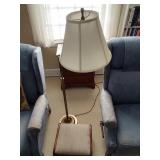 Brass Floor Lamp & Foot Rest