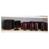 Shelf of Ruby Red Glassware #2