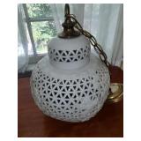 White Ceramic Hanging Feldman Light Fixture