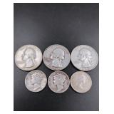6 Silver Coins - Read Details