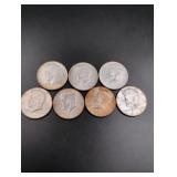 7 Kennedy Half Dollars - 40% Silver