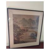 Framed Watercolor Print by Qiu Ying