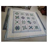 Blue & White Sampler Patchwork Handmade Quilt