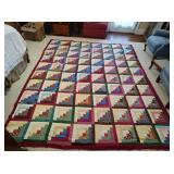 Log Cabin Pattern Handmade Quilt
