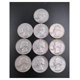 (10) Silver Washington Quarters